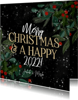 Weihnachtsgrußkarte mit Zweigen & Typografie