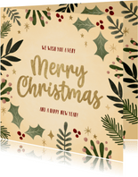Weihnachtskarte Firma Merry Christmas klassisch