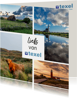 Zomaar kaart met 4 foto's van Texel