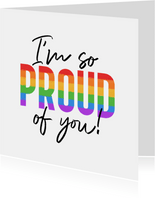 Zomaar kaartje proud of you LGBTQ regenboog