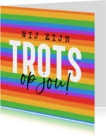 Zomaar kaartje trots op jou LGBTQ regenboog