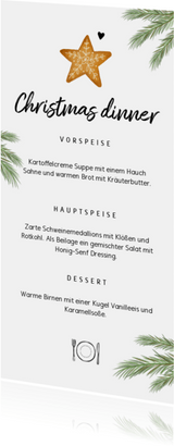 Menükarten für Weihnachten - Weihnachtsmenükarte | Kaartje2go