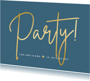 Einladungskarte zur Party Goldlook