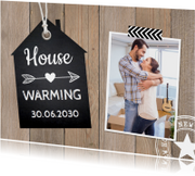 Housewarming foto houtprint