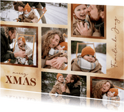 Kerst collagekaart zeven foto's in naturel tinten