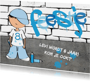 Kinderfeestje jongen stoer graffiti