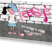 Kinderfeestje meisje stoer graffiti