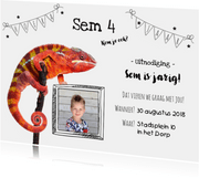 Kinderfeestje - Uitnodiging reptielen met eigen foto