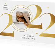 Nieuwjaarskaart 2022 goud sterren stijlvol grafisch foto