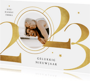 Nieuwjaarskaart 2023 goud sterren stijlvol grafisch foto