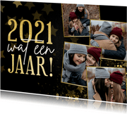 Nieuwjaarskaart fotocollage terugblik 2021 wat een jaar