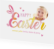 Paaskaartje 'Happy Easter' met foto