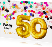 Uitnodiging confetti 50 jaar