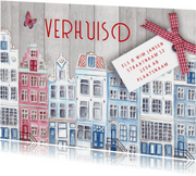 Verhuiskaart Hollands HUIS rood wit blauw