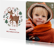 Weihnachtskarte Reh 'Warme Weihnachten'