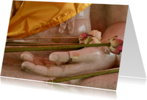 Boeddha hand met lotus