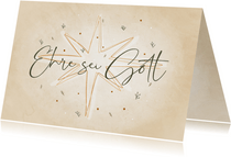Christliche Weihnachtskarte 'Ehre sei Gott'