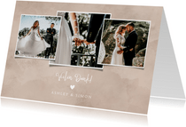 Dankeskarte Hochzeit Fotocollage altrosa