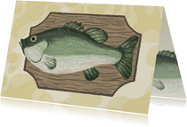 Dierenkaart vis met een vrolijke gele achtergrond 