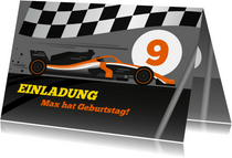 Einladung zum Kindergeburtstag Formel-1-Auto 