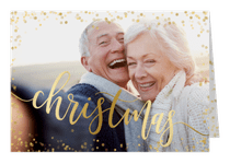 Feestelijke kerstkaart gouden Christmas confetti