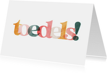 Felicitatiekaart Toedels grappig typografisch