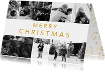 Fotocollage kerstkaart met zwart wit foto's