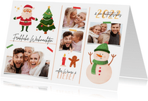 Fotocollage-Weihnachtskarte mit Illustrationen