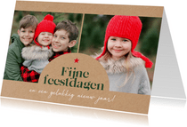 Fotokaart 'fijne feestdagen' met twee foto's in boogkader