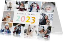 Fotokaart fotocollage nieuwjaar met vrolijk jaartal 2023