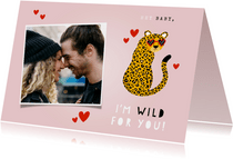 Fotokarte Valentinstag Leopard