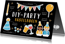 Geburtstagskarte DIY-Party-Bastelbogen