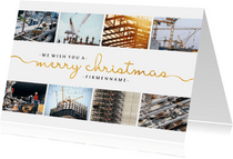 Geschäftliche Weihnachtskarte mit Fotos und Merry Christmas