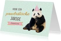 Grappige verjaardagskaart panda 