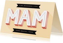 Hippe moederdag kaart typografie mam en banners