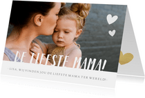 Hippe moederdagkaart met grote eigen foto en liefste mama