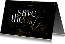 Hochzeitskarte Save-the-Date elegantes Schwarz