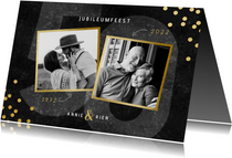 Jubileumkaart 50 jaar getrouwd gouden confetti en foto's