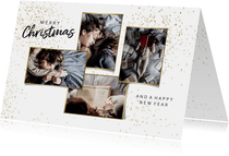 Kerstkaart foto collage goudlook
