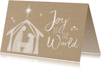 Kerstkaart Joy to the World - Christelijk