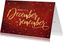 Kerstkaart make it a December to remember zakelijk