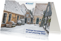 Kerstkaart van Texel met straatje in Oosterend