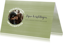 Kerstkaart waterverf botanisch groen