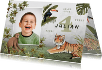Kinderfeestje uitnodiging jungle dieren tropisch foto