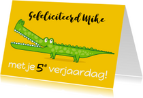 krokodil verjaardagskaart