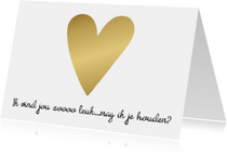Liefdekaart gouden hart