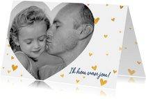 Lieve vaderdagkaart met grote hartjes foto en hartjes