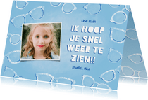 Make-A-Wish kaart met brillen, tekst en eigen foto