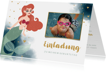 Meerjungfrau-Einladung Kindergeburtstag Foto