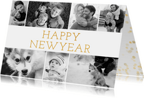 Neujahrskarte schwarz-weiß Fotocollage Happy New Year